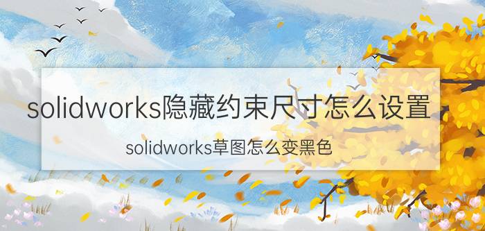 solidworks隐藏约束尺寸怎么设置 solidworks草图怎么变黑色？